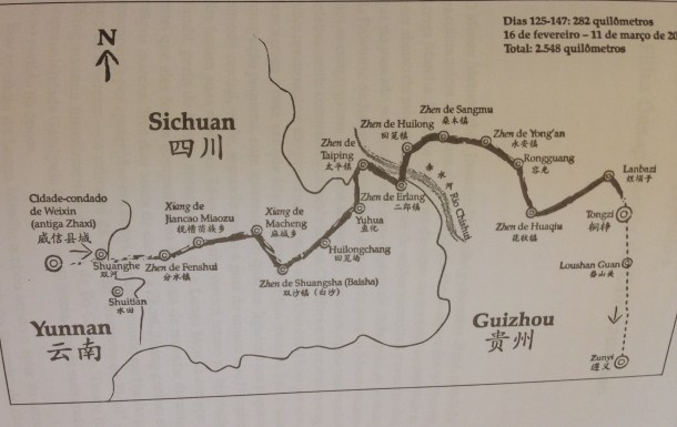 Mapa usado num dos trechos da expedição.