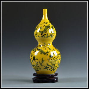 Exquisite-Yellow-Antique-Porcelain-font-b-Gourd-b-font-Vase-Made-by-China-Jingdezhen